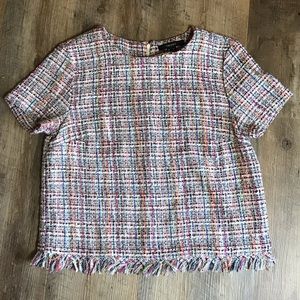 Multicolor tweed blouse